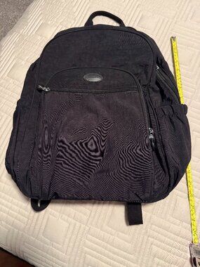 Lily & Drew Black Nylon Travel Backpack Multi Pocket Organizer Carry On